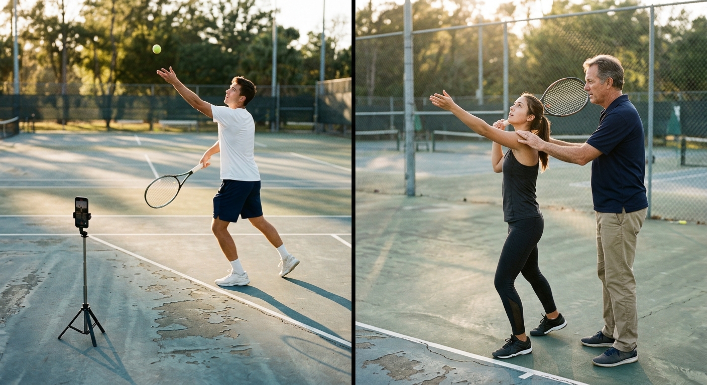 Online Tennis Serve Lessons vs. In-Person Coaching: Which Actually Fixes Technique Faster?